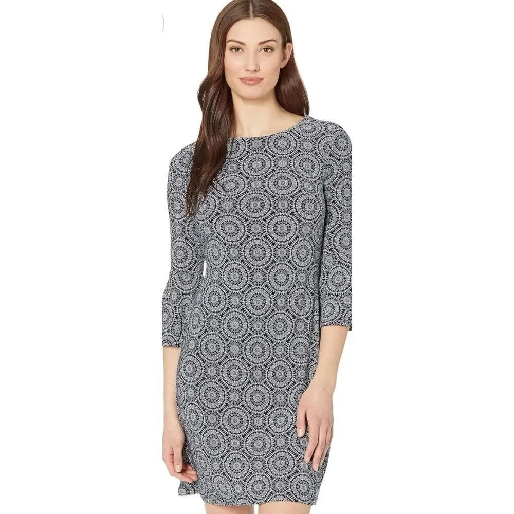 Tommy Hilfiger Daisy Chain Jersey Shift Dress Bell Sleeves size 10